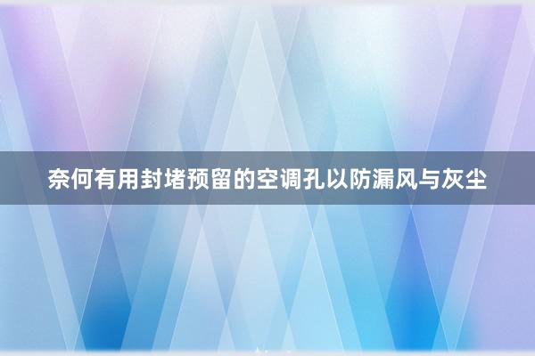 奈何有用封堵预留的空调孔以防漏风与灰尘